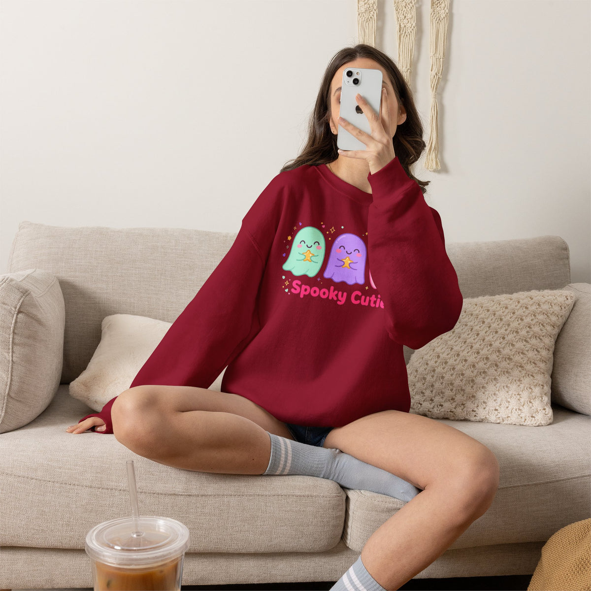 Spooky Cutie Sweatshirt | Cute Pastel Halloween Ghost Crewneck