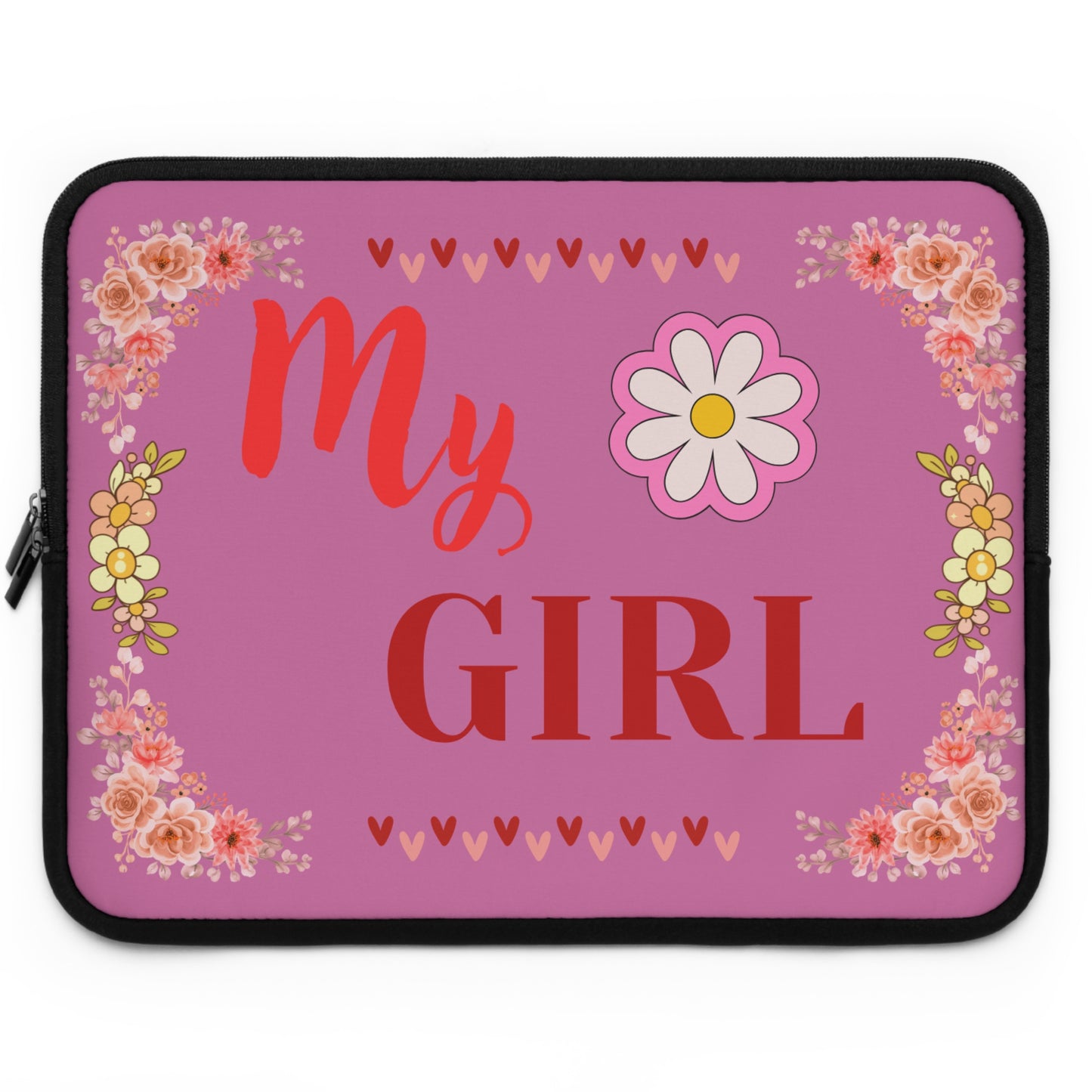 My Girl Floral Laptop Sleeve — Pink Daisy Protective Case