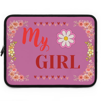 My Girl Floral Laptop Sleeve — Pink Daisy Protective Case
