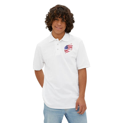 Polo Shirt with American Flag Emblem - Casual Comfort for Every Occasion - RizQ Life 