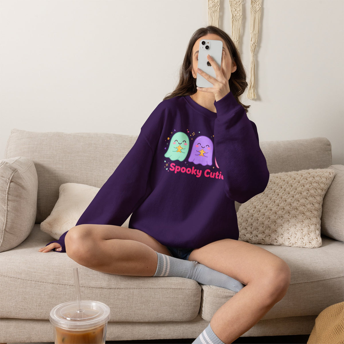Spooky Cutie Sweatshirt | Cute Pastel Halloween Ghost Crewneck