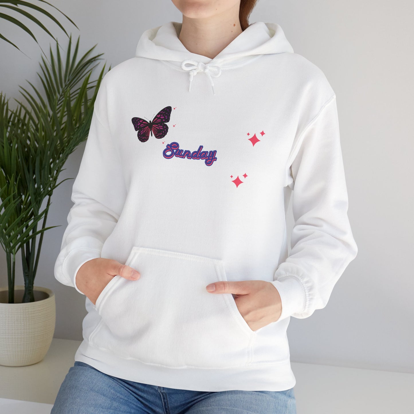 Butterfly Sunday Hoodie Sweatshirt For Women
