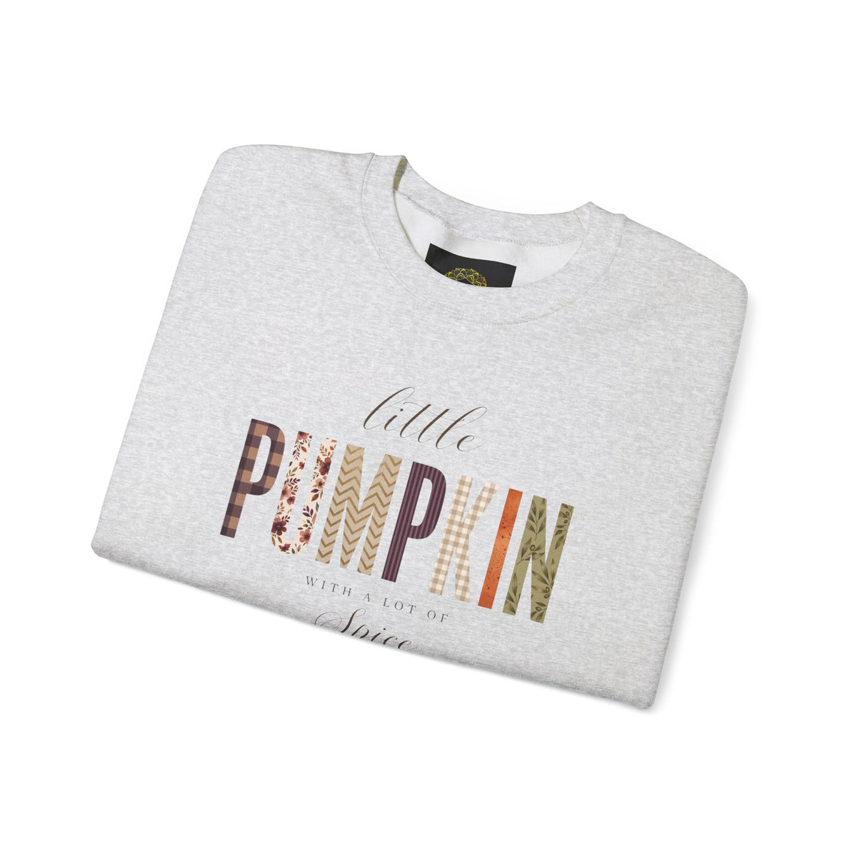 Little Pumpkin With A Little Spice" Sweatshirt – Cozy Fall Plaid & Watercolor Pumpkin Crewneck