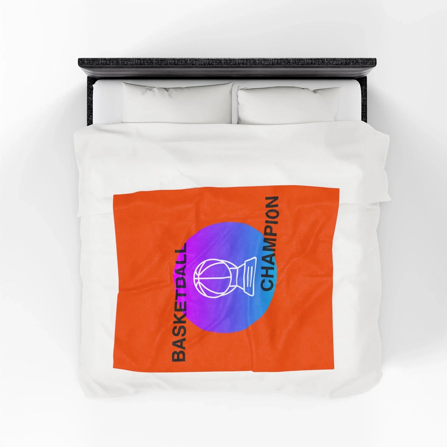 Basketball Champion Velveteen Plush Blanket | Cozy Sports Fan Gift, Soft Throw for Athletes, Birthday Present, Home Decor - RizQ Life 