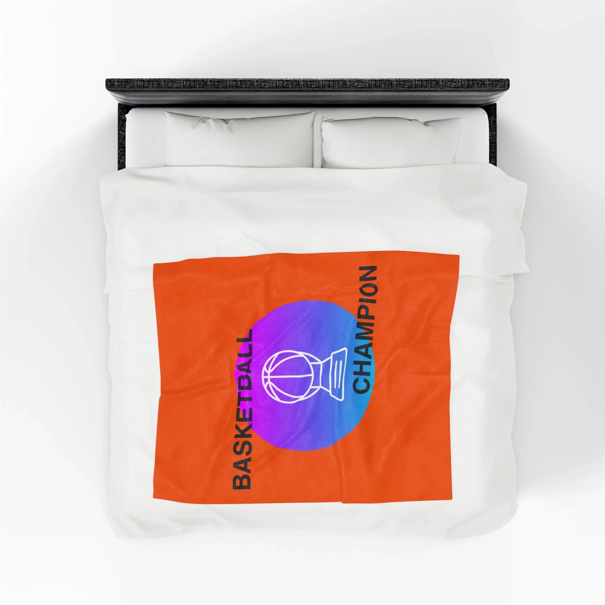 Basketball Champion Velveteen Plush Blanket | Cozy Sports Fan Gift, Soft Throw for Athletes, Birthday Present, Home Decor - RizQ Life 