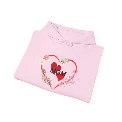 Mom Love Hoodie - Floral Heart Design - Perfect Gift for Mother's Day