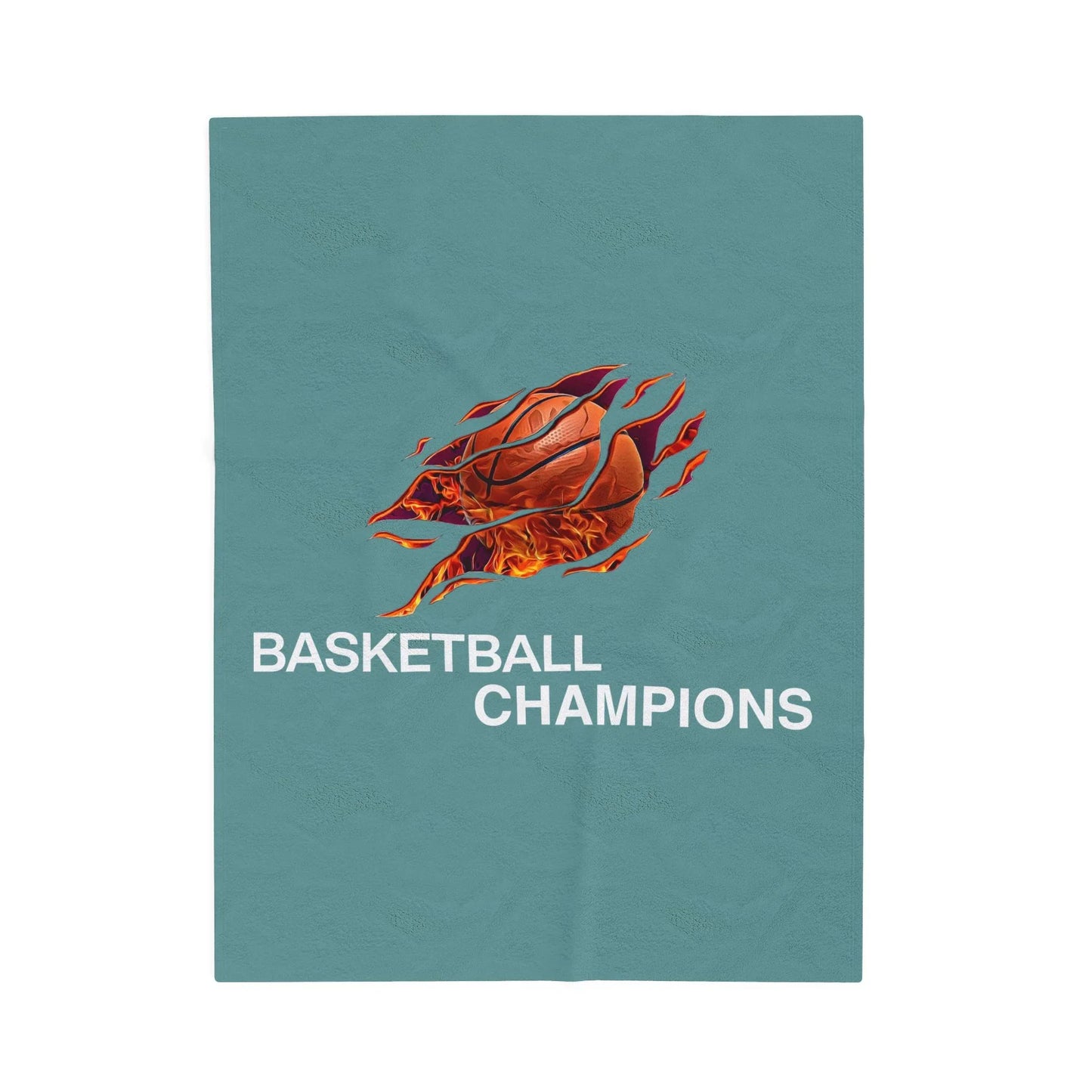 Cozy Basketball Champions Velveteen Plush Blanket | Great Gift for Sports Fans, Home Decor, Warmth, Championship Celebrations - RizQ Life 