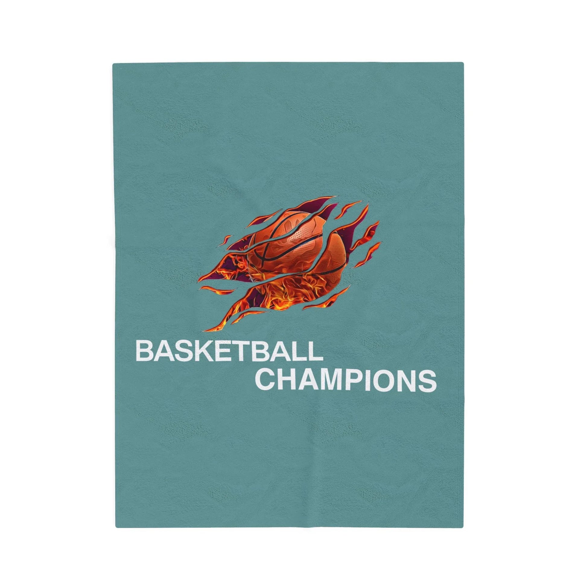 Cozy Basketball Champions Velveteen Plush Blanket | Great Gift for Sports Fans, Home Decor, Warmth, Championship Celebrations - RizQ Life 