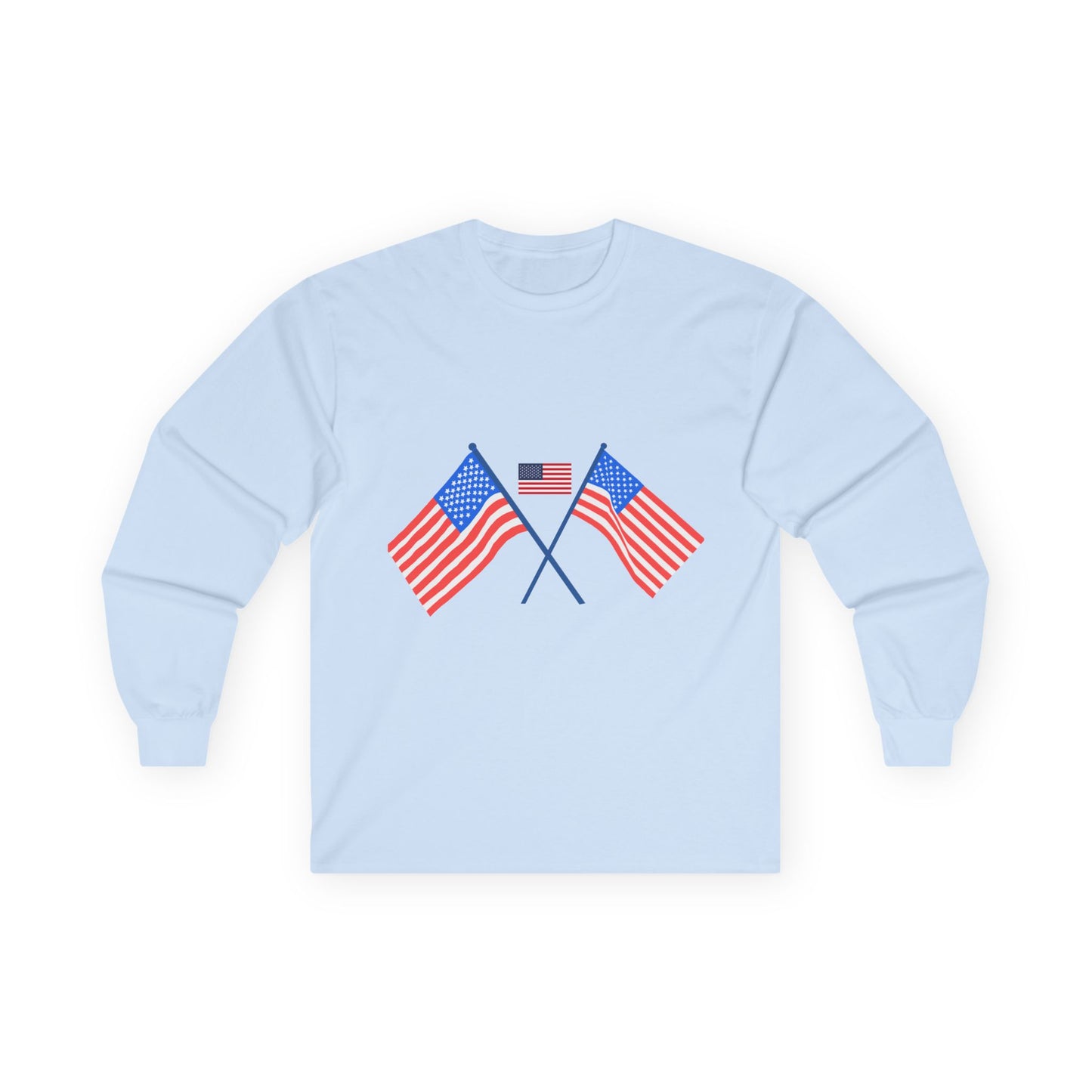 Patriotic Long Sleeve Tee - USA Flag Design