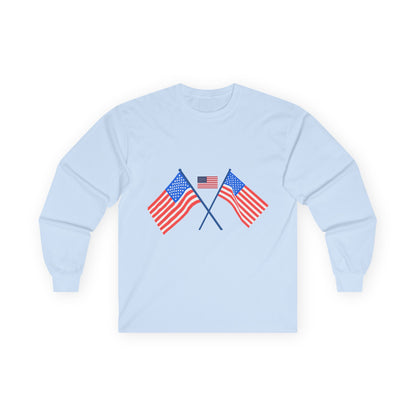 Patriotic Long Sleeve Tee - USA Flag Design