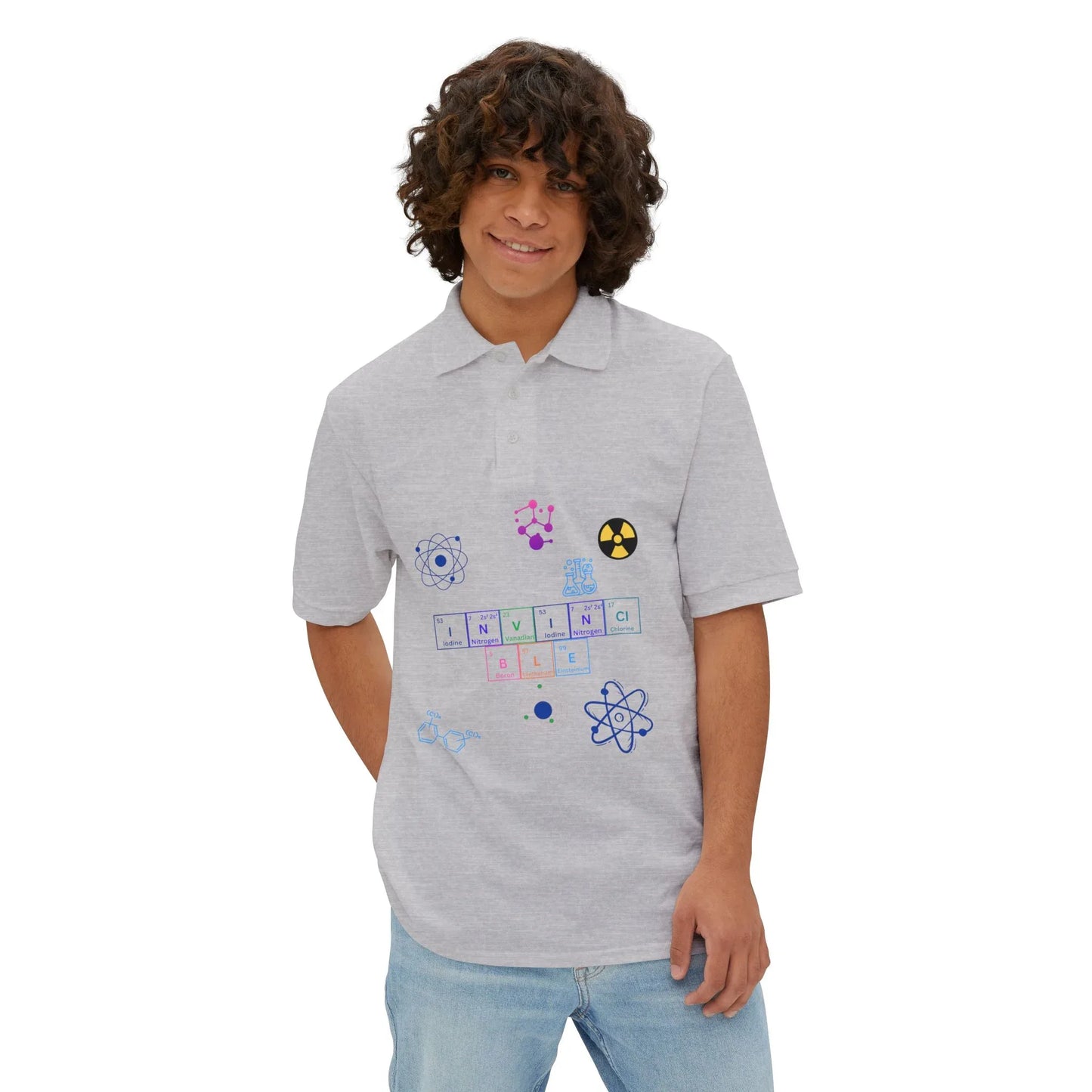 Piqué Polo - Invincible Science Men's Stylish & Comfortable Shirt for STEM Enthusiasts - RizQ Life 