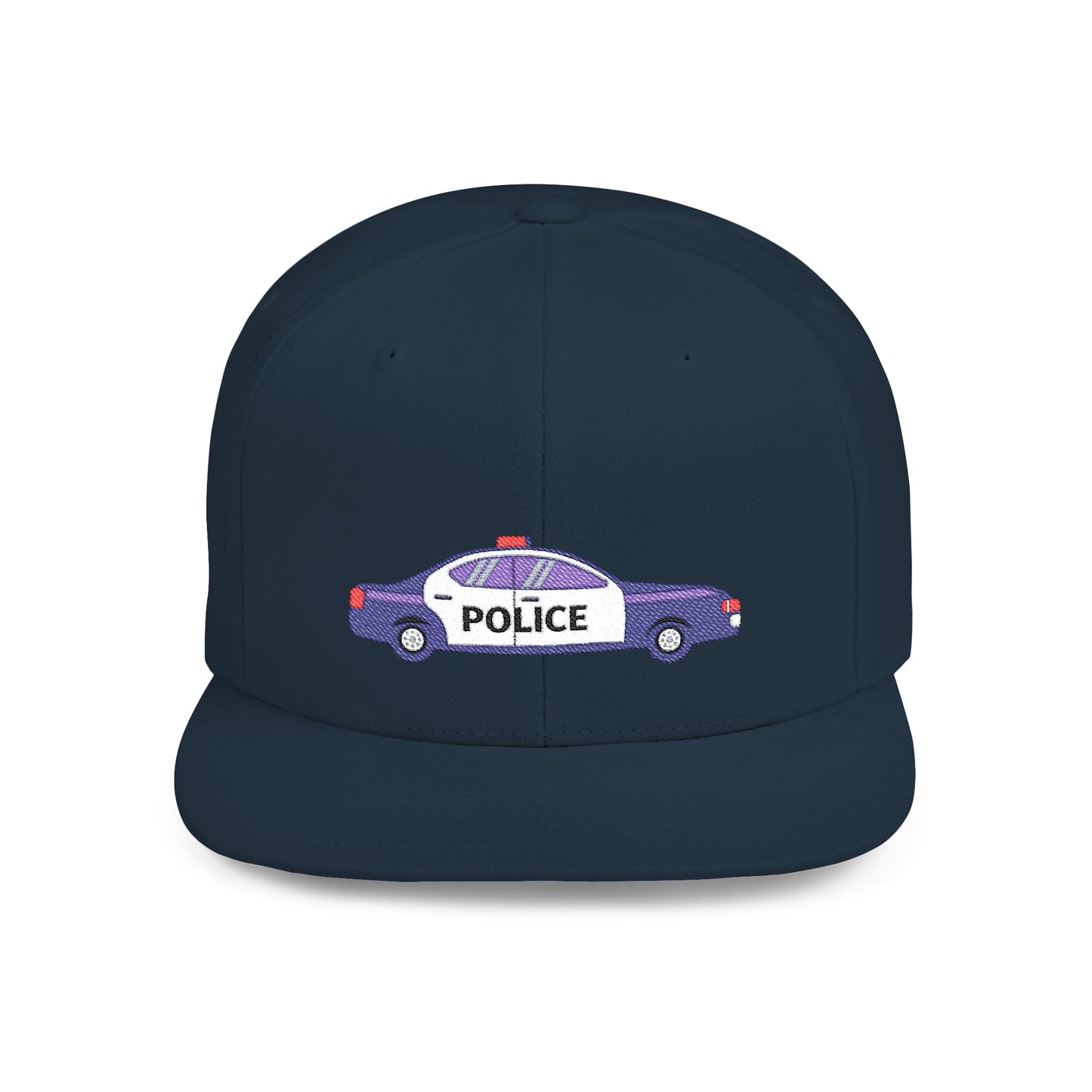 Police Car Snapback Cap – adjustable streetwear hat for adults, perfect car enthusiast gift and urban fashion accessory.