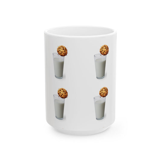 Mug - Cookie & Milk Ceramic Mug - Fun Drinkware for Cookie Lovers (11oz/15oz)