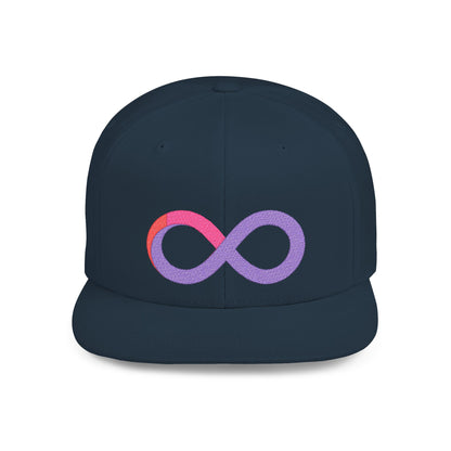 Infinite trendy flat bill snapback cap for adults. Adjustable, durable, and stylish with a classic green undervisor. Perfect gift for birthdays and casual wear.