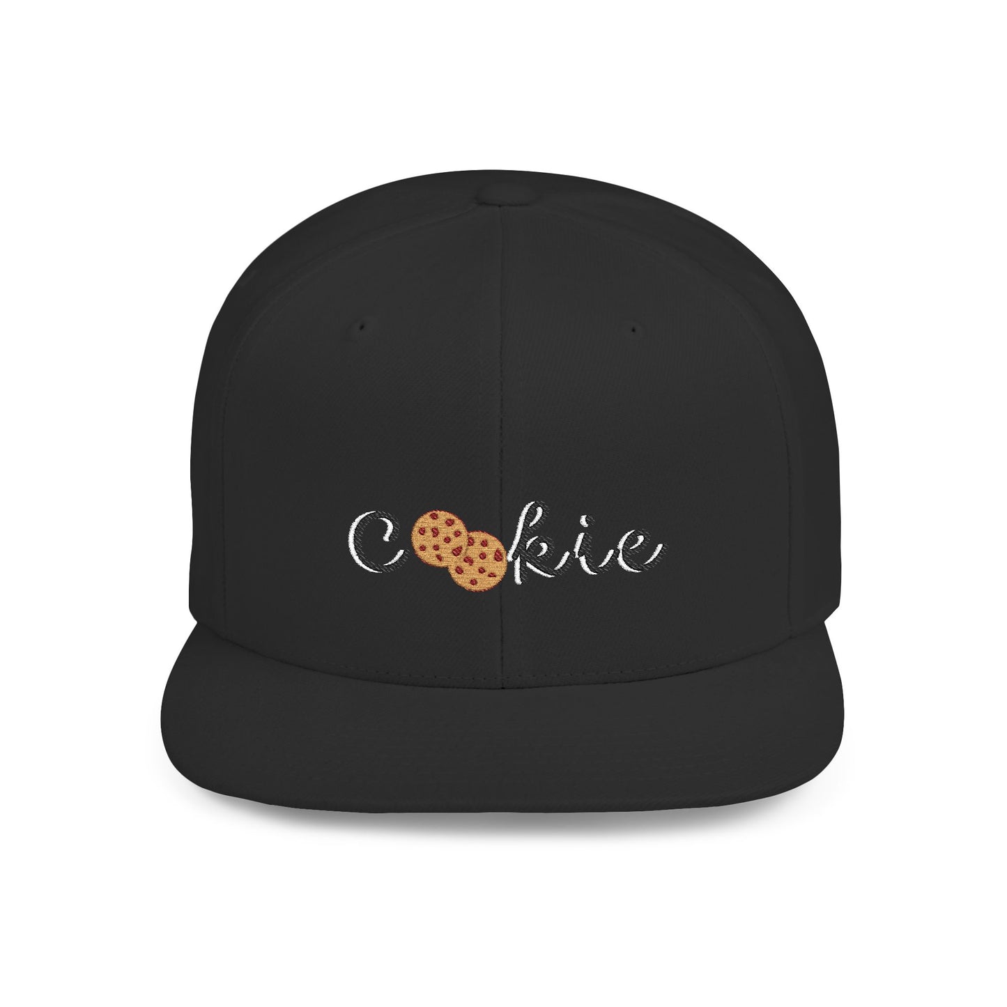 Trendy Cookie Flat Bill Snapback Cap – Adjustable, stylish hat for cookie lovers. Perfect gift for adults, birthdays, holidays, and streetwear fashion.