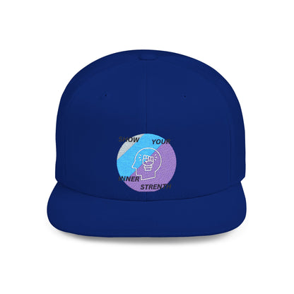 Shop the Motivational Strength Snapback – flat bill adjustable hat for men & women. Perfect streetwear and inspirational gift.