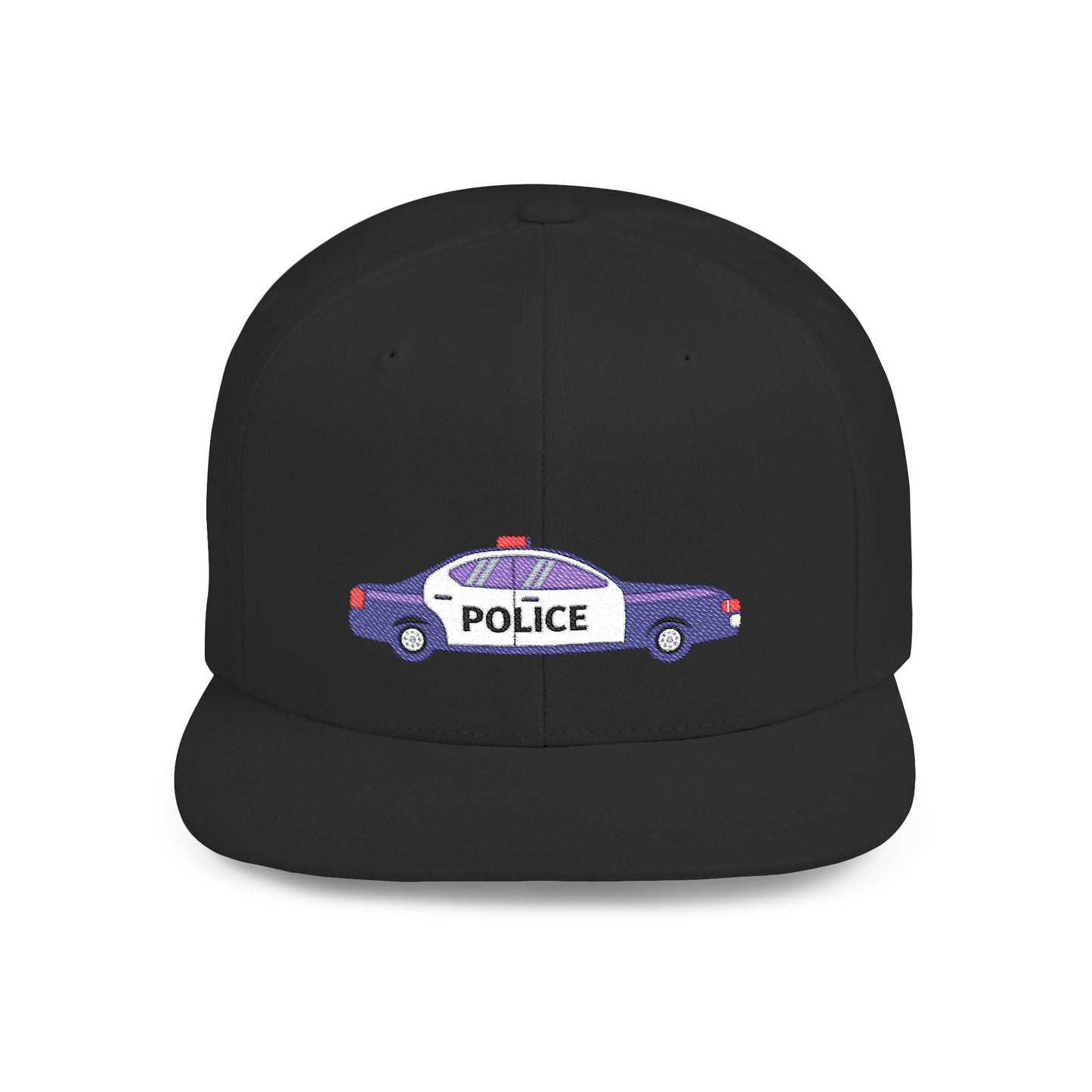 Shop the Police Car Snapback Cap – adjustable streetwear hat for adults, perfect car enthusiast gift and urban fashion accessory.