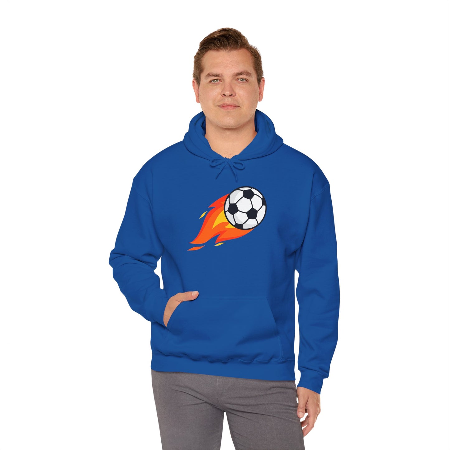 Soccer Fire Ball Hoodie - Men's Heavy Blend Hooded Sweatshirt