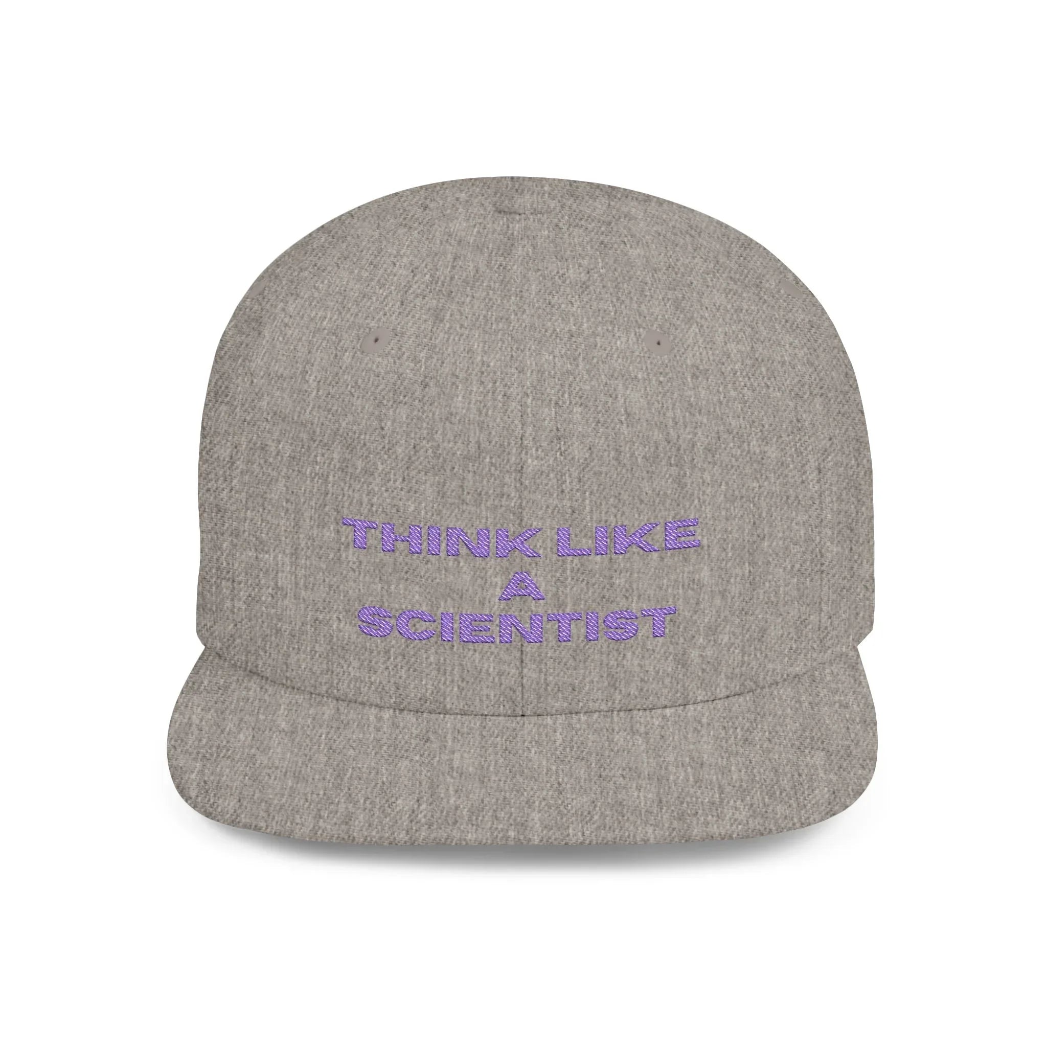 Think Like A Scientist Snapback Cap – Trendy flat bill hat for science lovers, STEM enthusiasts, and geeky gifts. Perfect for casual wear & conventions. - RizQ Life 