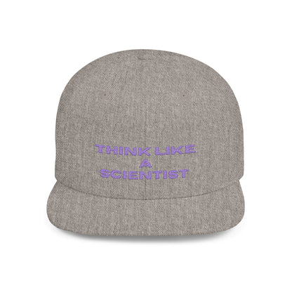 Think Like A Scientist Snapback Cap – Trendy flat bill hat for science lovers, STEM enthusiasts, and geeky gifts. Perfect for casual wear & conventions.