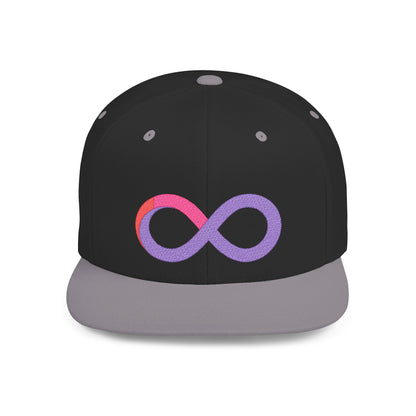 Infinite trendy flat bill snapback cap for adults. Adjustable, durable, and stylish with a classic green undervisor. Perfect gift for birthdays and casual wear.