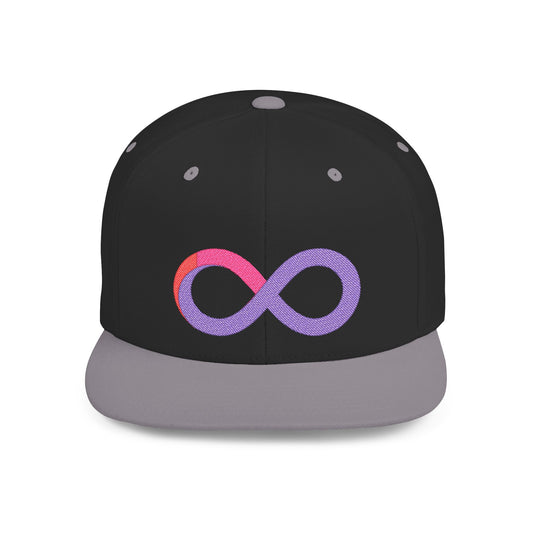 Infinite trendy flat bill snapback cap for adults. Adjustable, durable, and stylish with a classic green undervisor. Perfect gift for birthdays and casual wear.
