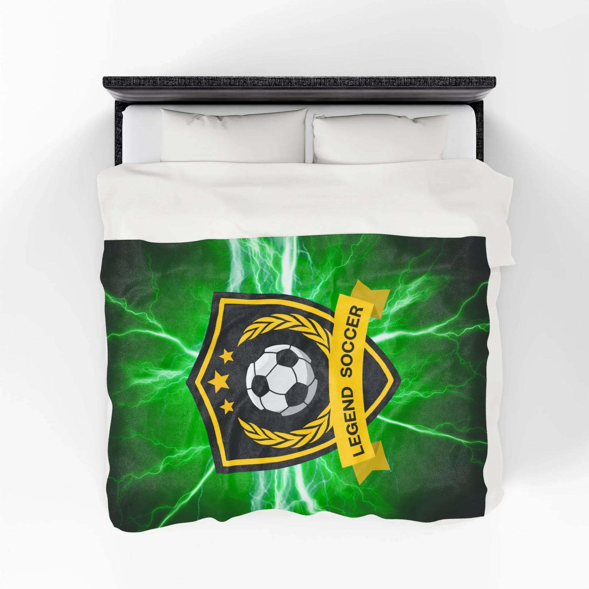 Soccer Legend Plush Blanket | Soft Throw for Sports Fans, Cozy Decor, Gift for Athletes, Soccer-themed Home, Kids Room - RizQ Life 