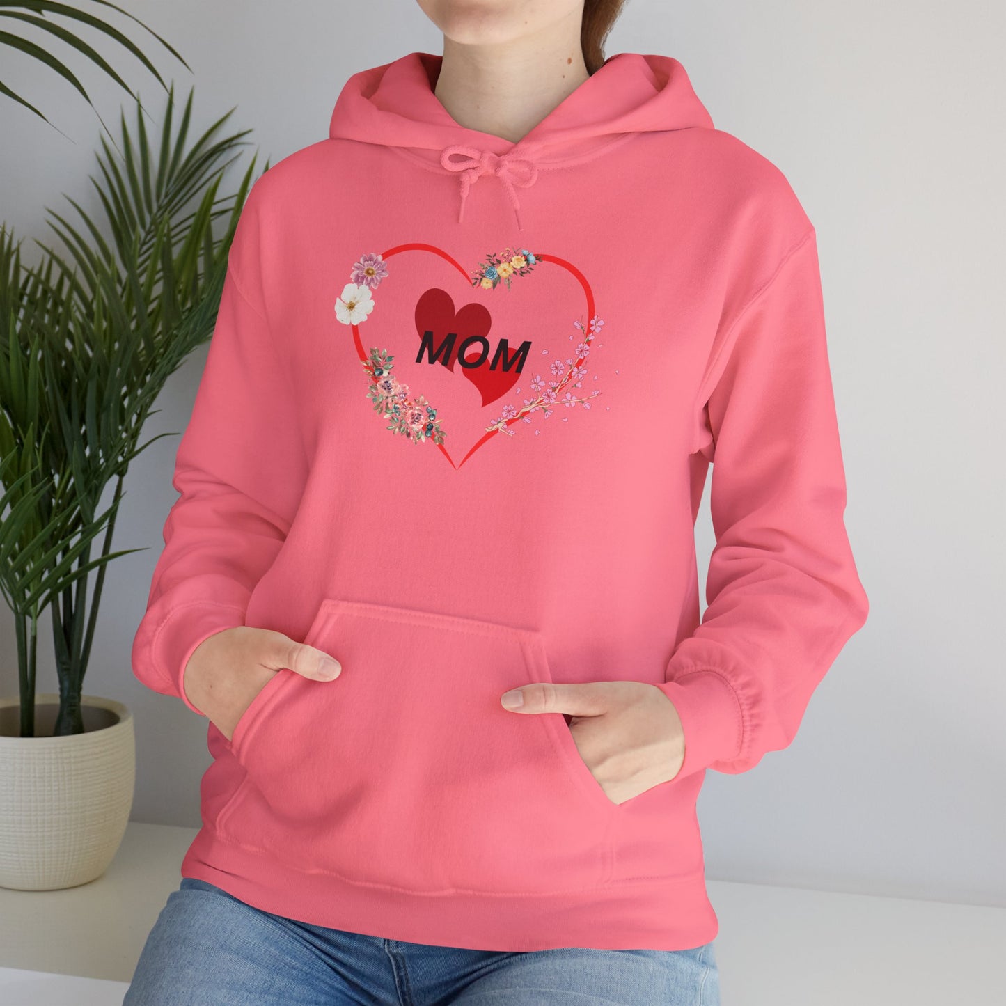 Mom Love Hoodie - Floral Heart Design - Perfect Gift for Mother's Day