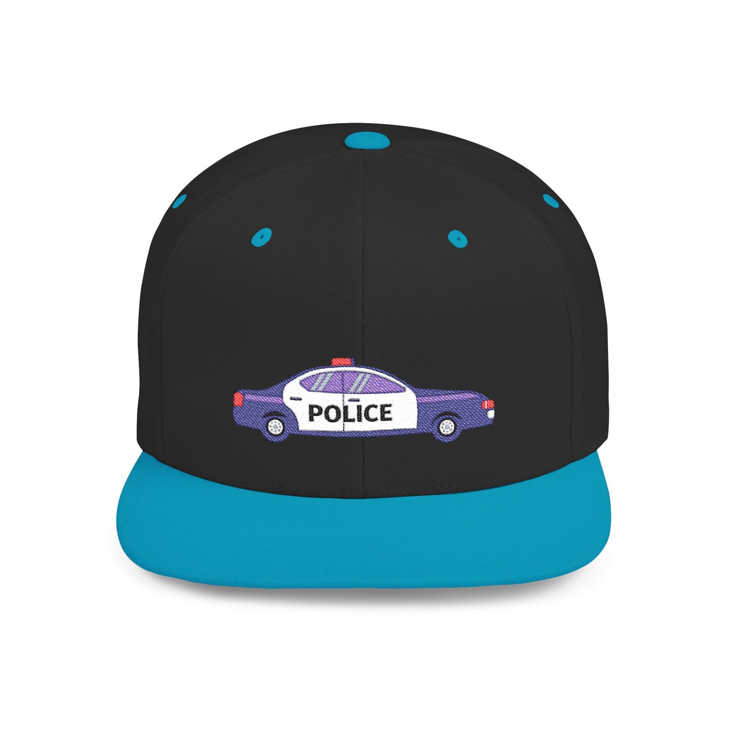 Police Car Snapback Cap – adjustable streetwear hat for adults, perfect car enthusiast gift and urban fashion accessory.