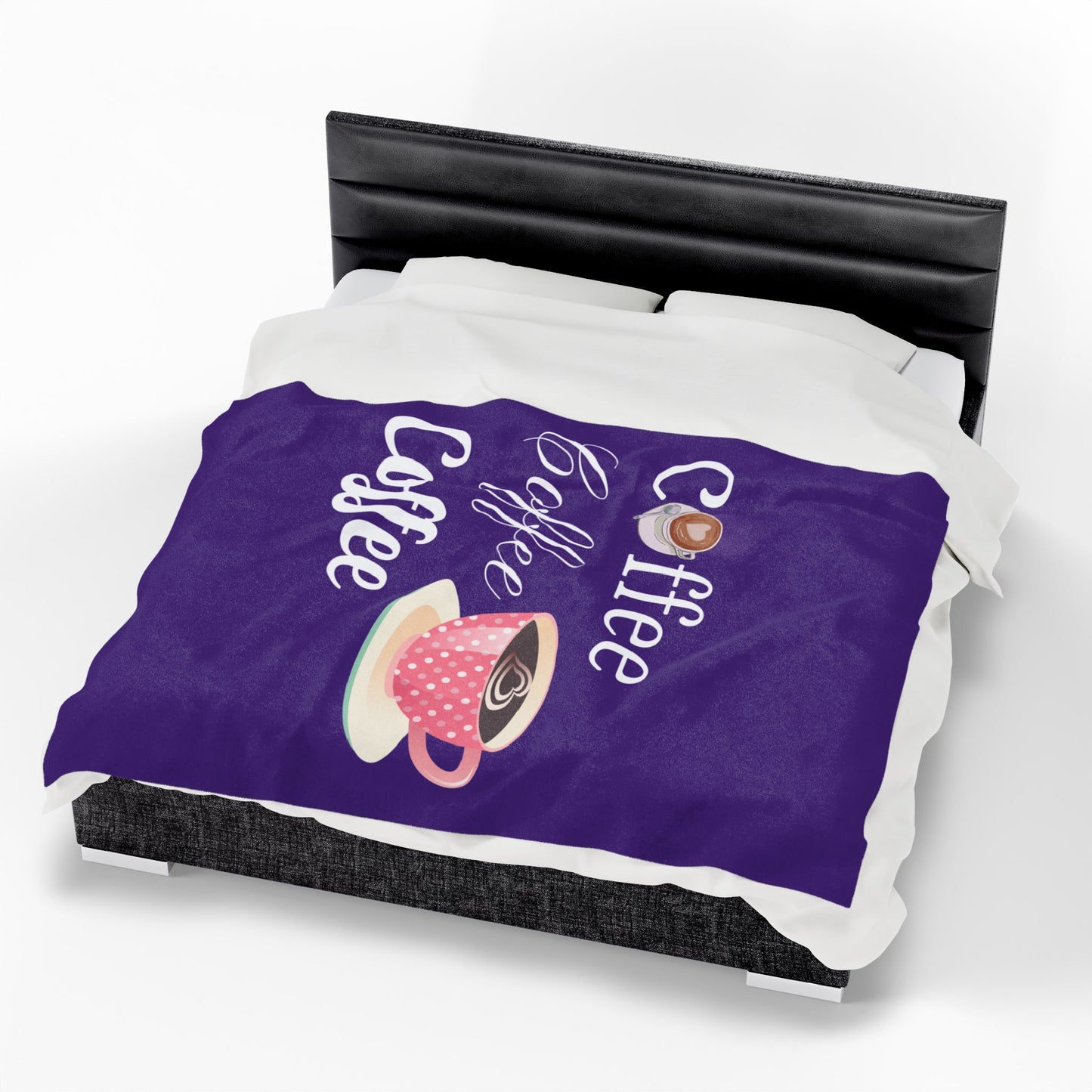 Coffee Lover Velveteen Blanket - Cozy Throw for Warmth, Gift for Him/Her, Coffee Decor, Home Essentials, Snuggle Time