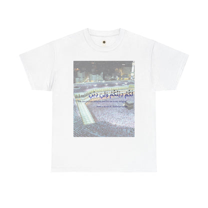 Kaaba Pilgrims Scene T-Shirt | Arabic Calligraphy Mecca Hajj Prayer