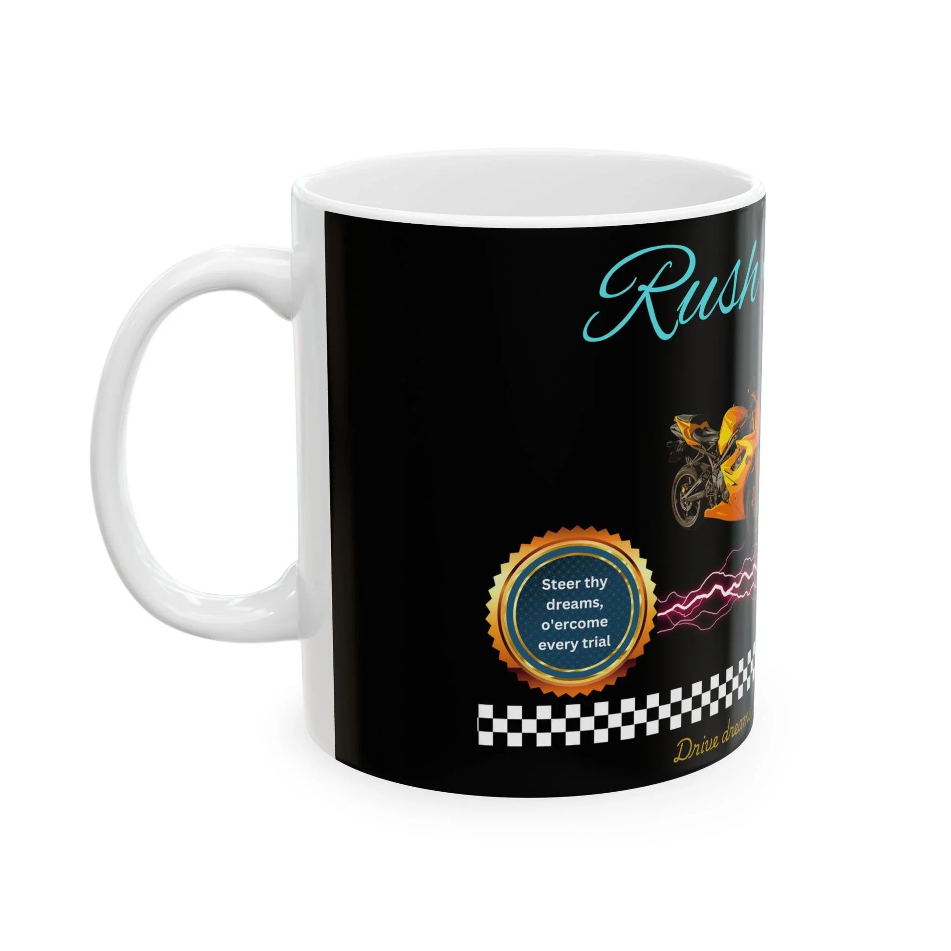 Racing Mug - Rush & Roar Ceramic Mug - Perfect Gift for Car and Motorcycle Enthusiasts - RizQ Life 