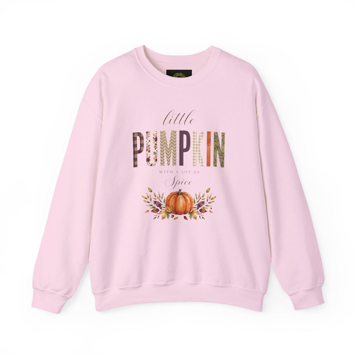 Little Pumpkin With A Little Spice" Sweatshirt – Cozy Fall Plaid & Watercolor Pumpkin Crewneck