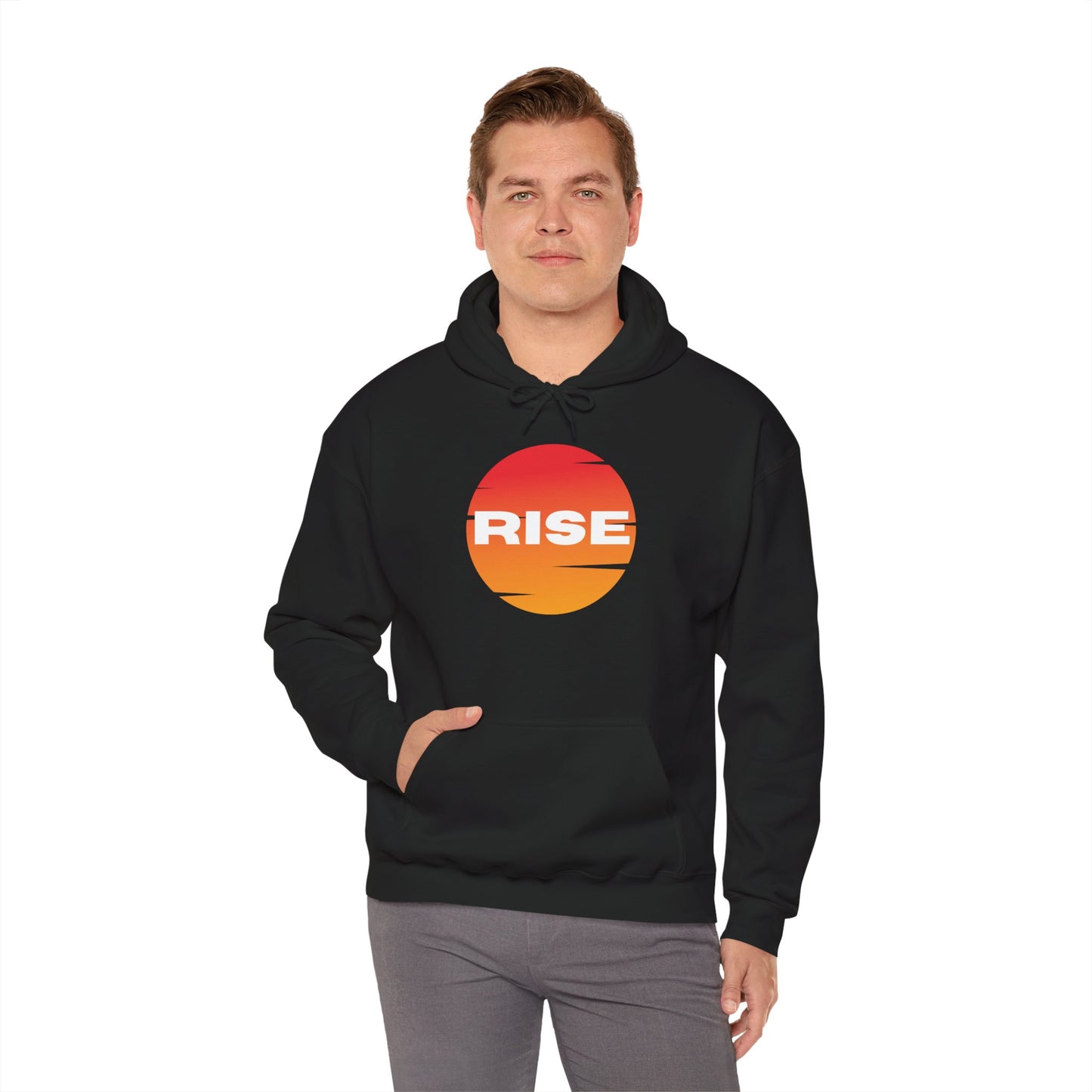 Men's Rise Sunset Hoodie - Comfortable Heavy Blend Sweatshirt