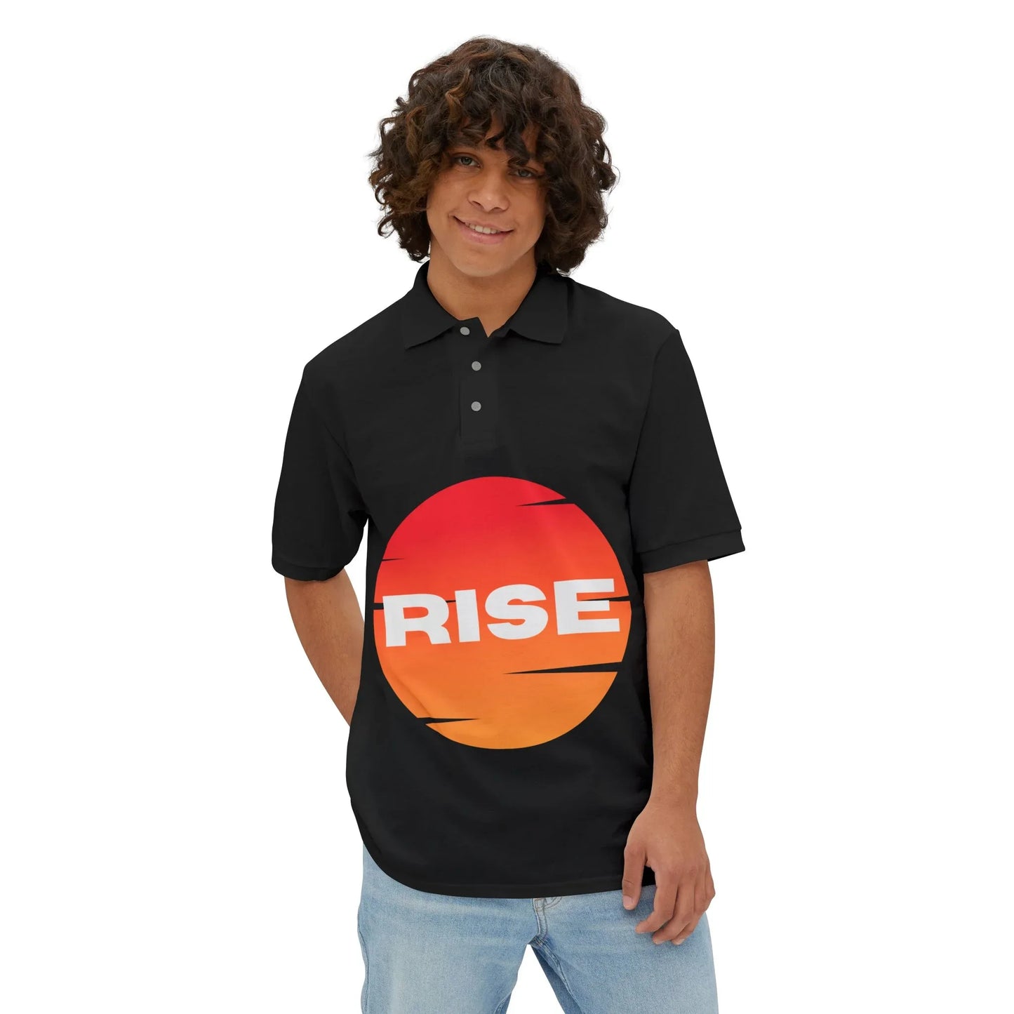 Men's Polo - RISE Graphic Tee for Motivation and Everyday Style - RizQ Life 