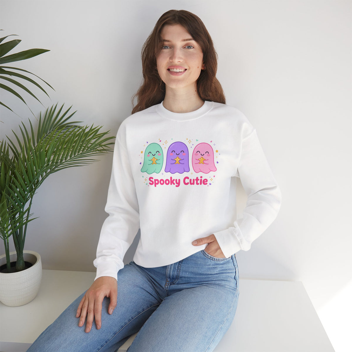 Spooky Cutie Sweatshirt | Cute Pastel Halloween Ghost Crewneck