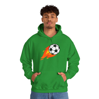 Soccer Fire Ball Hoodie - Men's Heavy Blend Hooded Sweatshirt