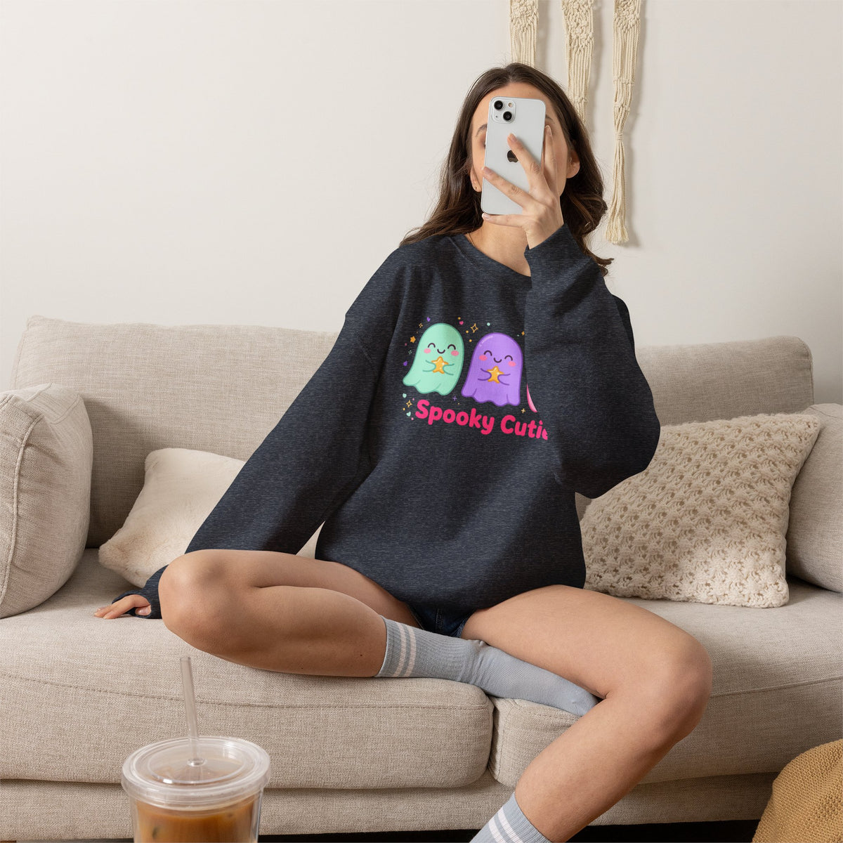 Spooky Cutie Sweatshirt | Cute Pastel Halloween Ghost Crewneck