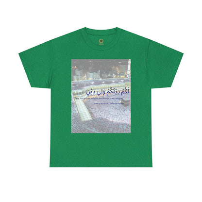 Kaaba Pilgrims Scene T-Shirt | Arabic Calligraphy Mecca Hajj Prayer