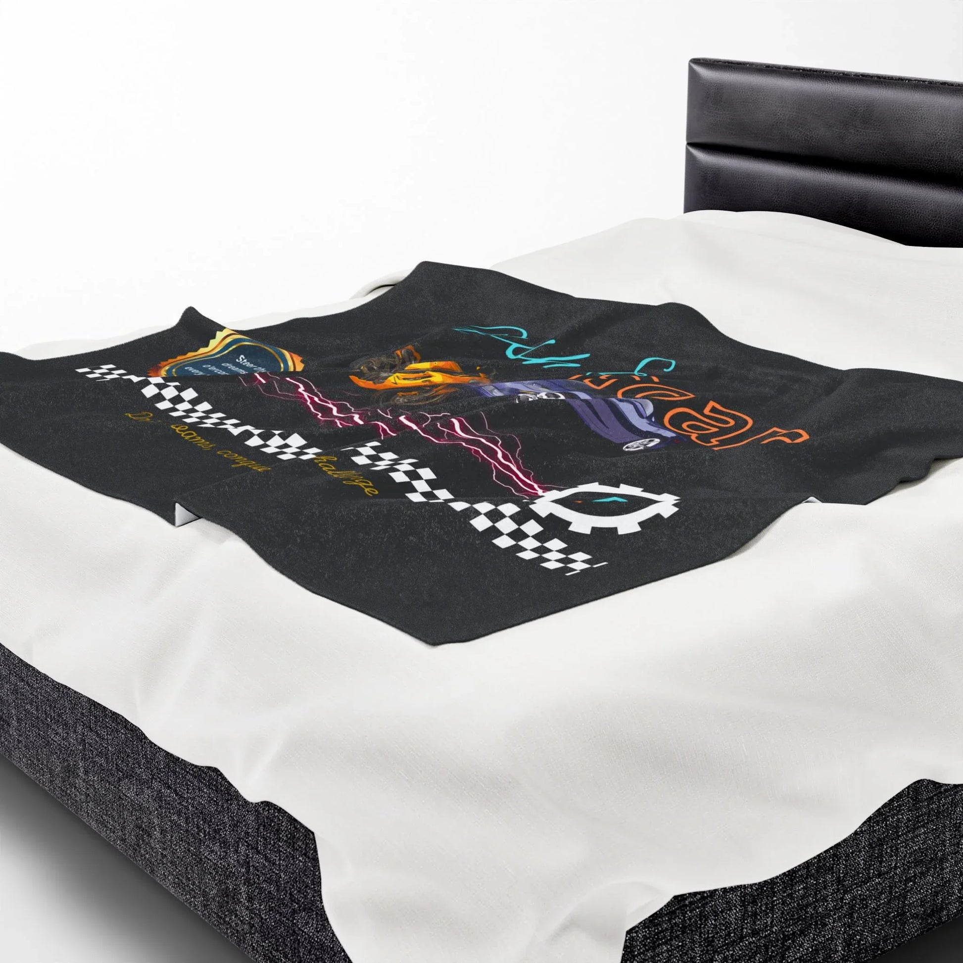 Racing Velveteen Plush Blanket - Cozy Throw For Car Lovers and Kids Rooms - RizQ Life 