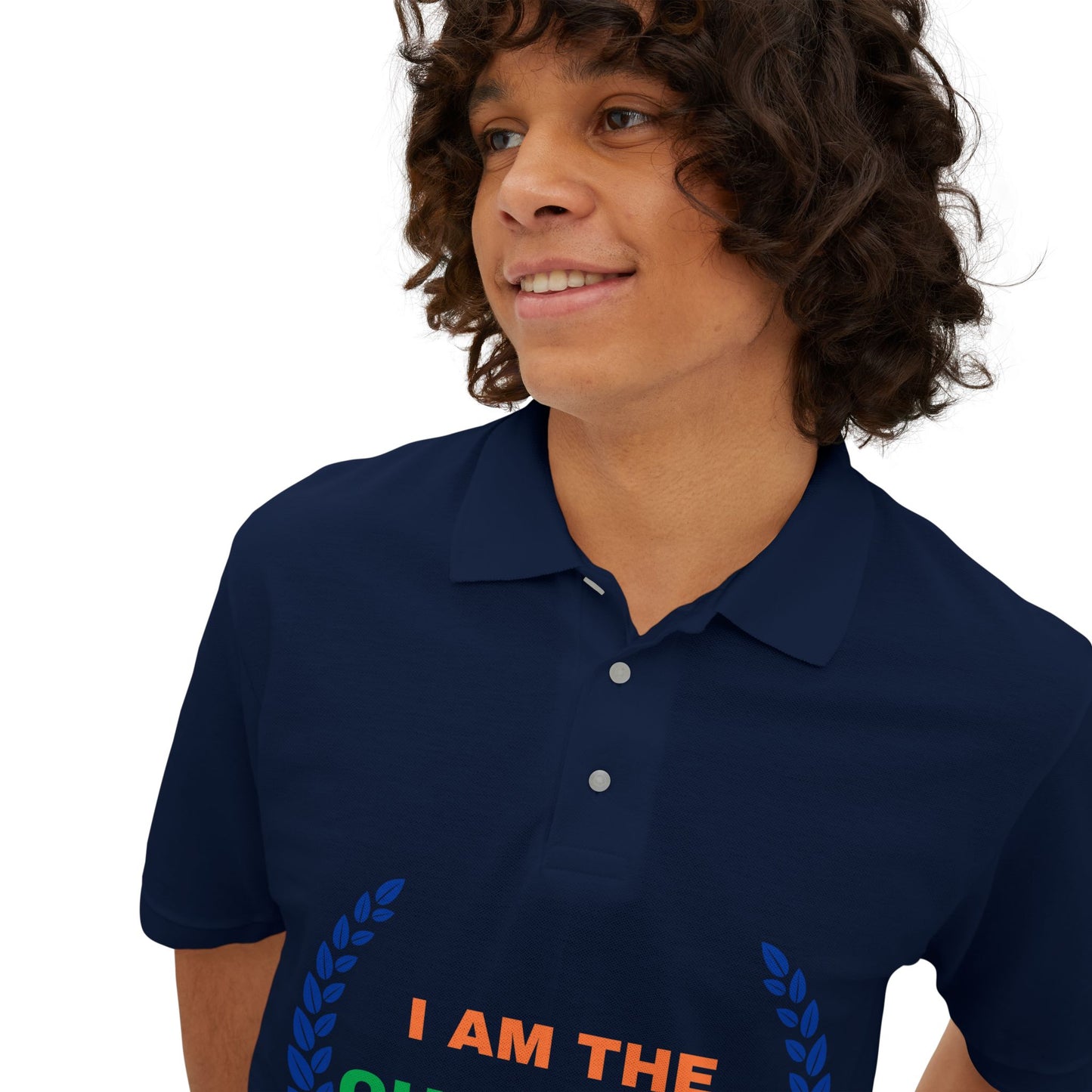 Champion’s statement men’s polo – “I AM THE CHAMPION.” Cotton piqué collared shirt, S–3XL. Perfect for casual wear, Father’s Day gifts, or summer events.