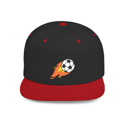 Soccer Ball Flat Bill Snapback Hat - Stylish Snapback Cap for Casual Outfits and Streetwear