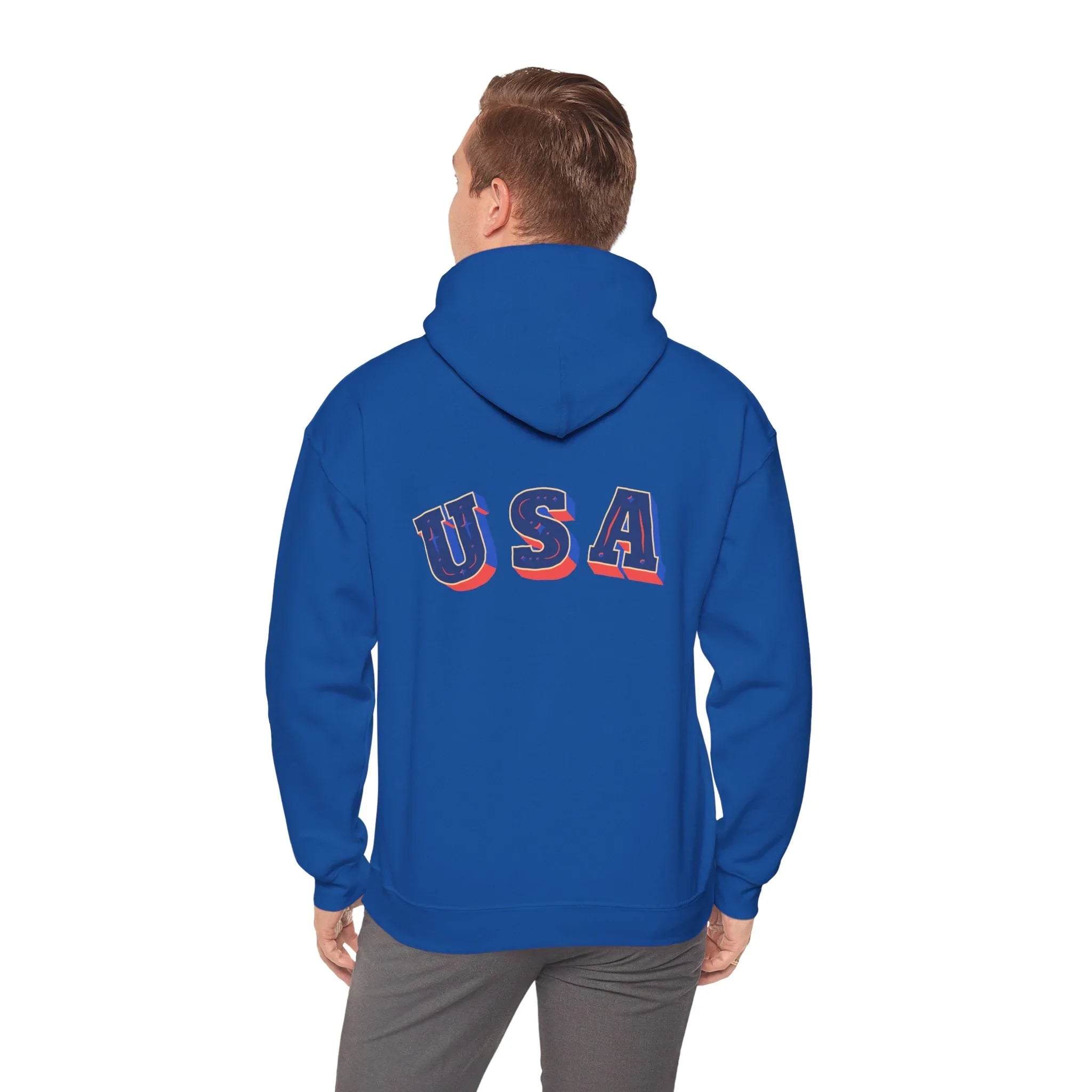 Men's Patriotic Hoodie - Double American Flag Graphic - RizQ Life 