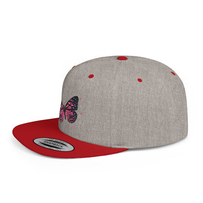 Butterfly Snapback Cap – stylish adjustable flat bill hat for adults. Perfect for streetwear, outdoor events, and gifts. Durable and comfy!