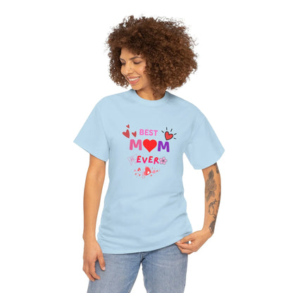 Best Mom Ever Mother’s Day T-Shirt - Aesthetic Heart & Bow Graphic Tee