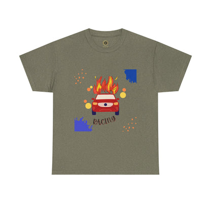 Unisex Racing Graphic T-Shirt – Heavy Cotton Car Racing Tee for Men & Women, Casual Motorsport Fan Shirt, Short Sleeve Top, Sizes S-5XL