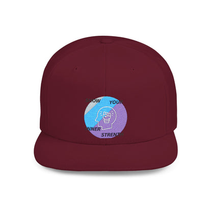 Shop the Motivational Strength Snapback – flat bill adjustable hat for men & women. Perfect streetwear and inspirational gift.
