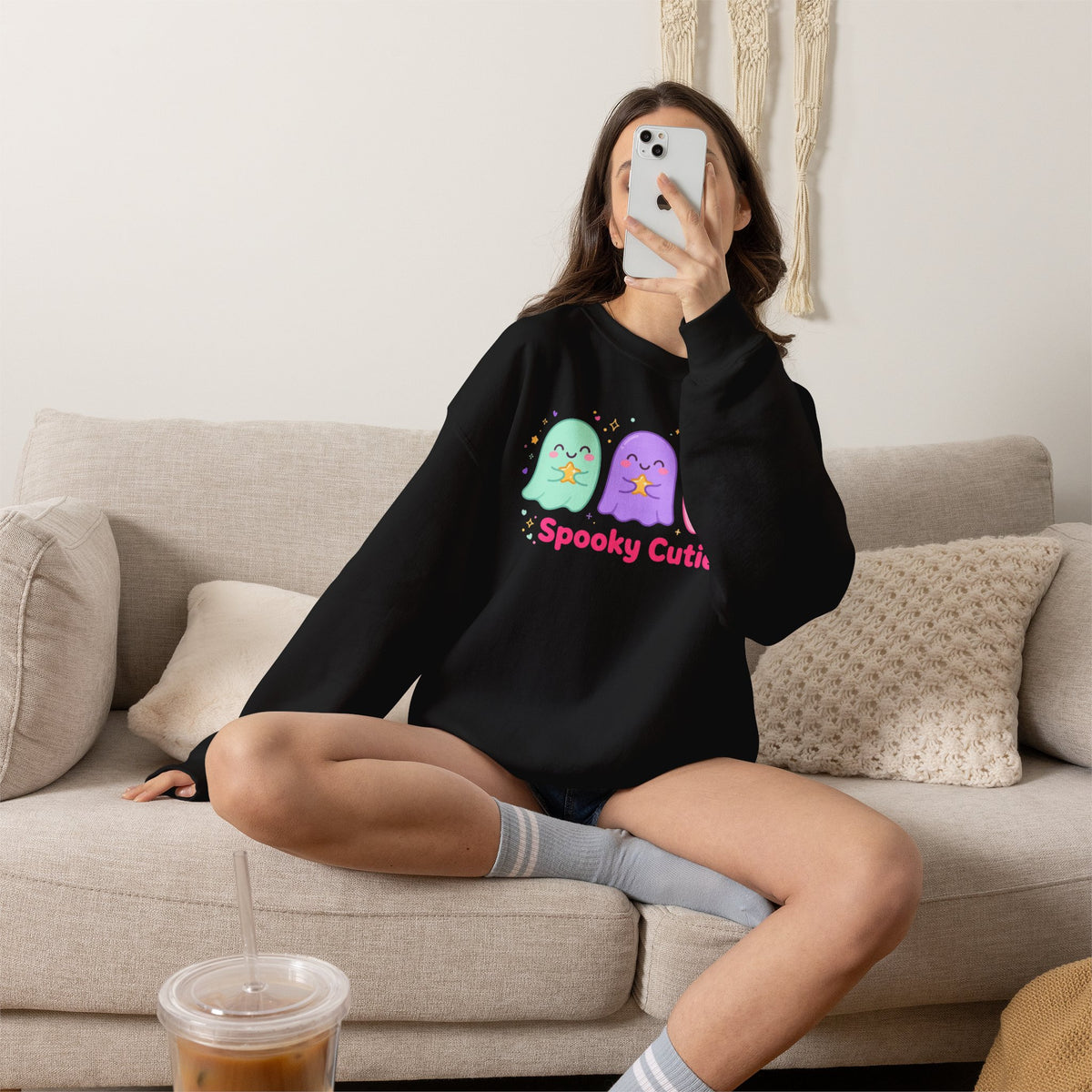 Spooky Cutie Sweatshirt | Cute Pastel Halloween Ghost Crewneck