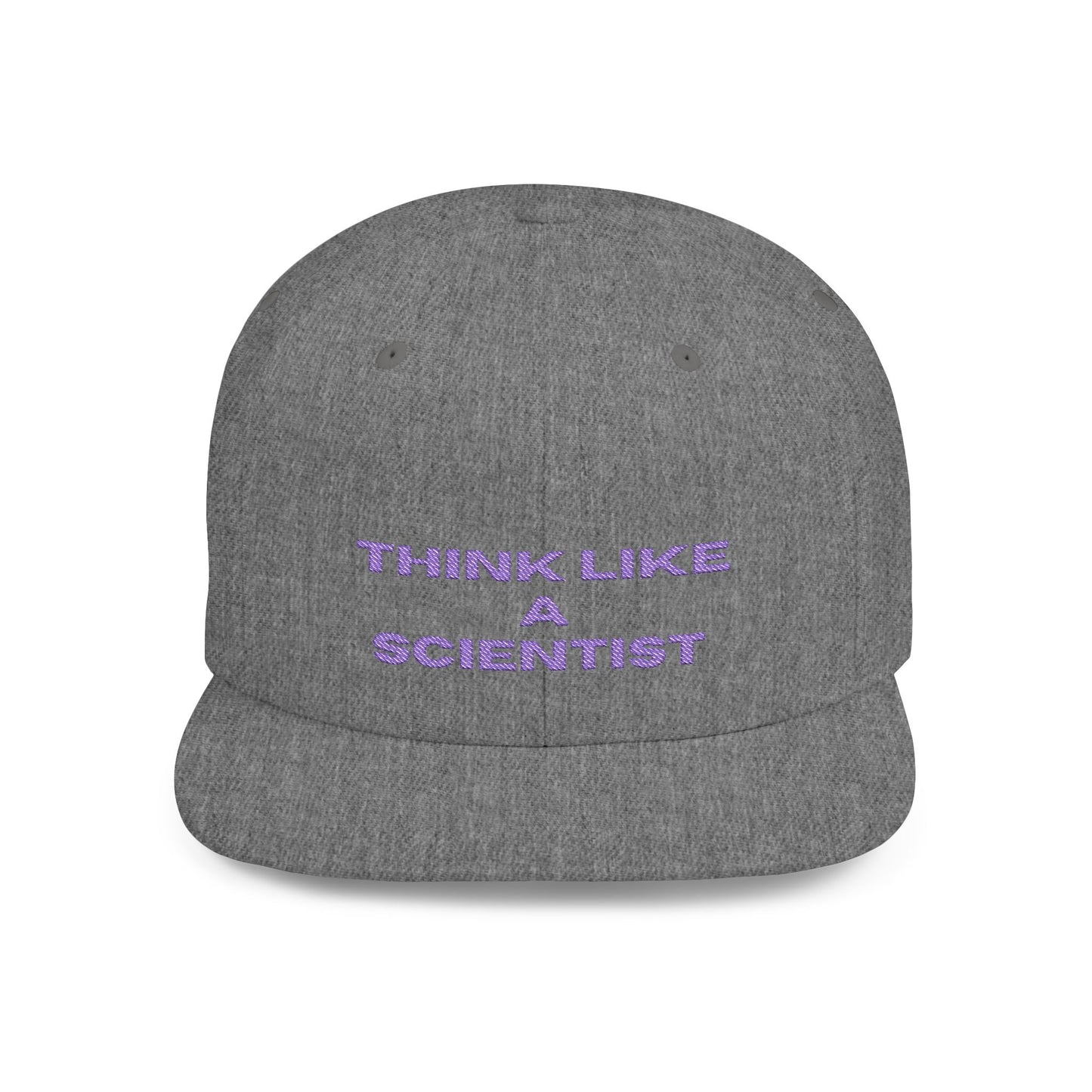 Think Like A Scientist Snapback Cap – Trendy flat bill hat for science lovers, STEM enthusiasts, and geeky gifts. Perfect for casual wear & conventions.