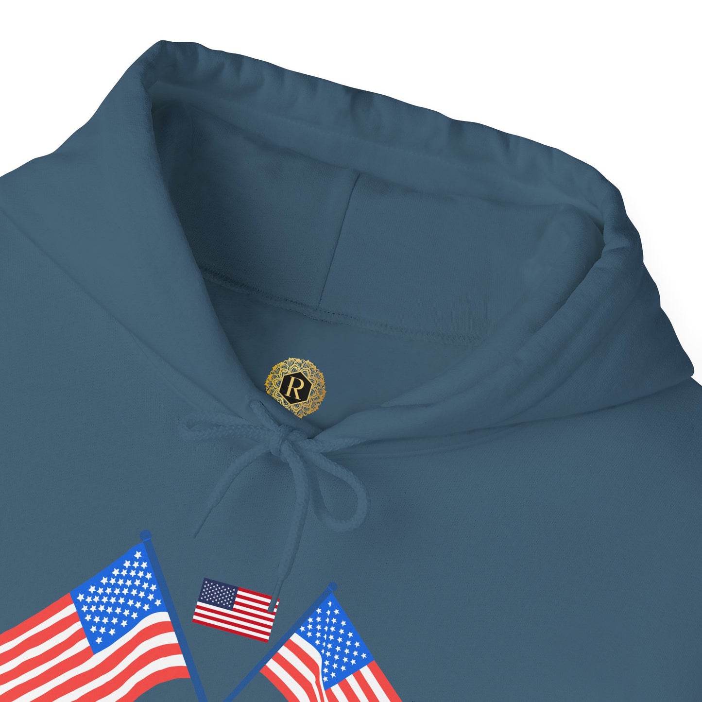 Men's Patriotic Hoodie - Double American Flag Graphic